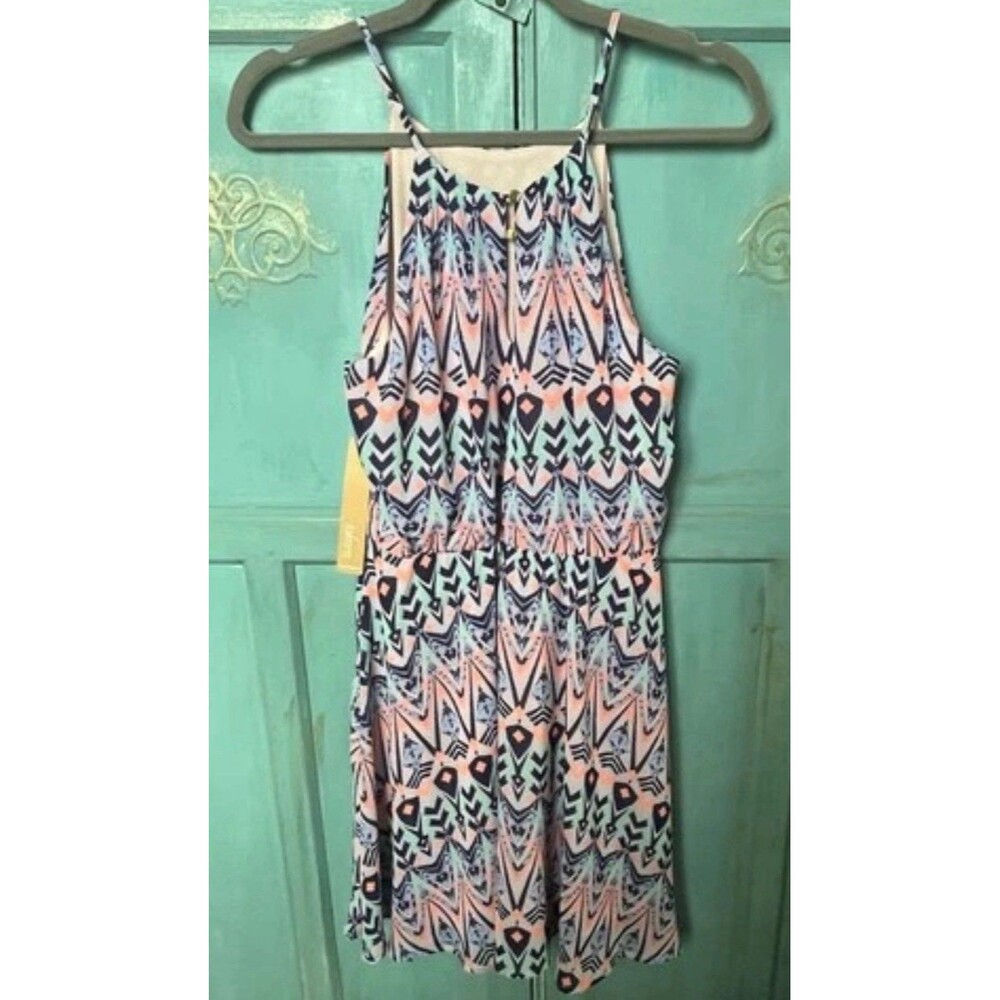 Takara Women's Sundress Spaghetti Strap Elastic Waist Back Buttons Small New Tag